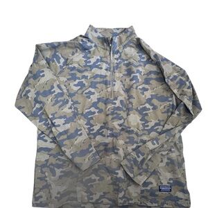 Light Blue & Olive Camo Quarter-Zip Pullover